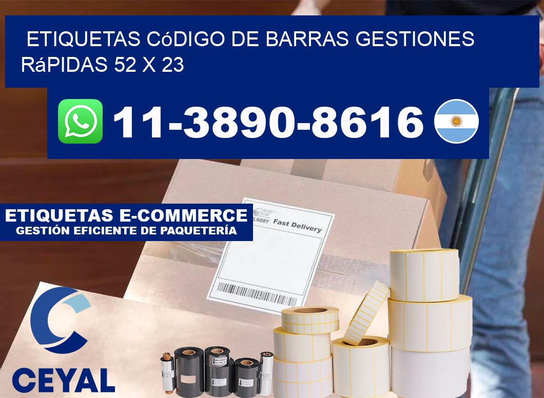 Etiquetas código de barras gestiones rápidas 52 x 23