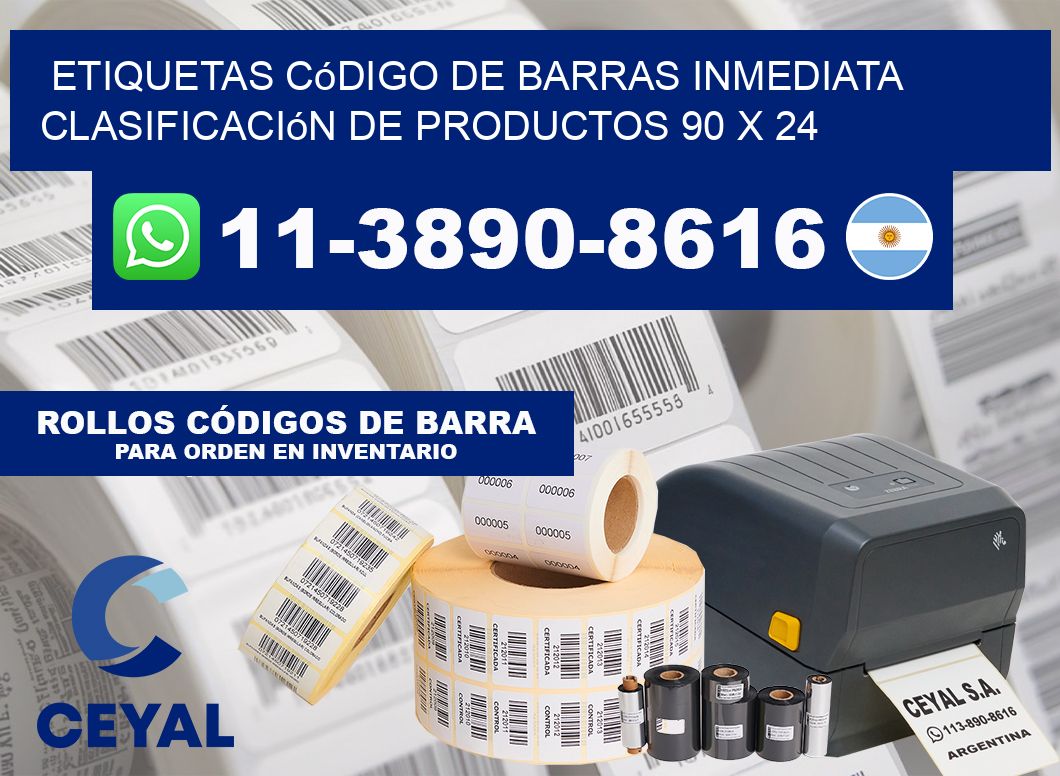 Etiquetas código de barras inmediata clasificación de productos 90 x 24