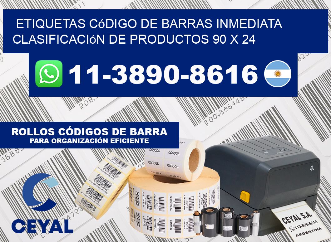Etiquetas código de barras inmediata clasificación de productos 90 x 24