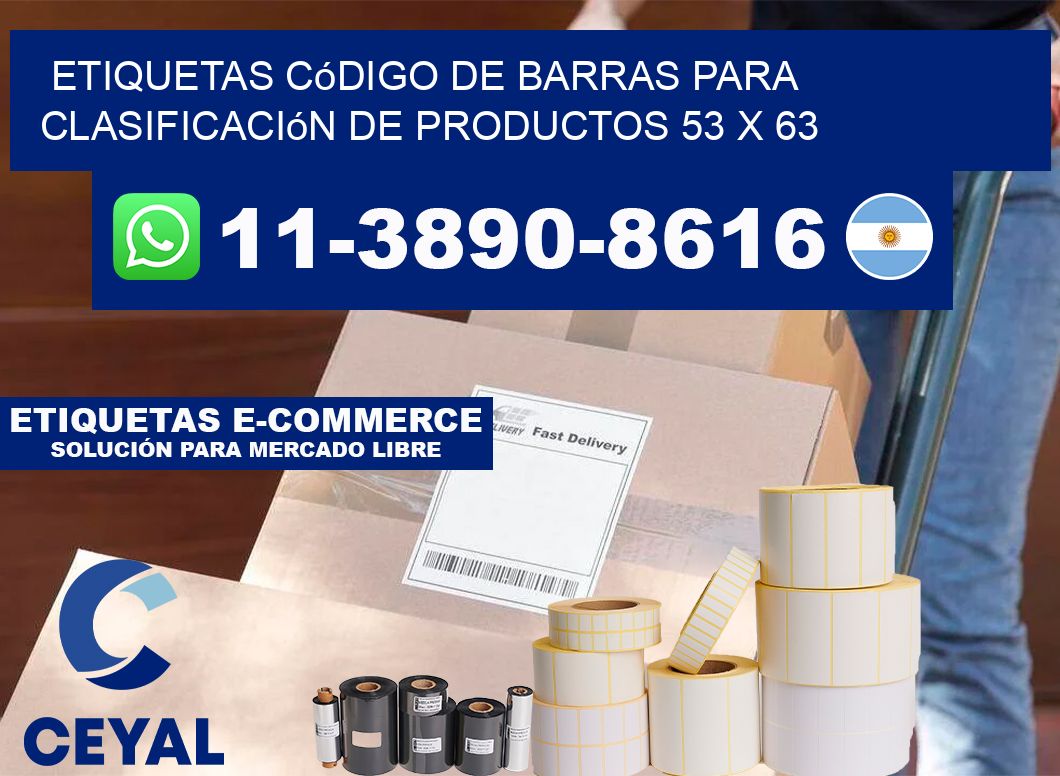 Etiquetas código de barras para clasificación de productos 53 x 63