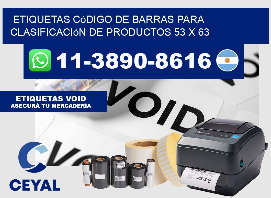 Etiquetas código de barras para clasificación de productos 53 x 63