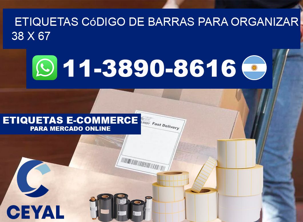 Etiquetas código de barras para organizar 38 x 67