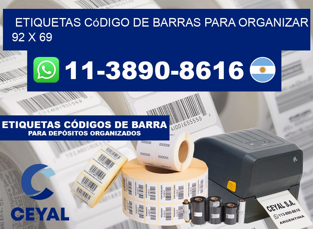 Etiquetas código de barras para organizar 92 x 69