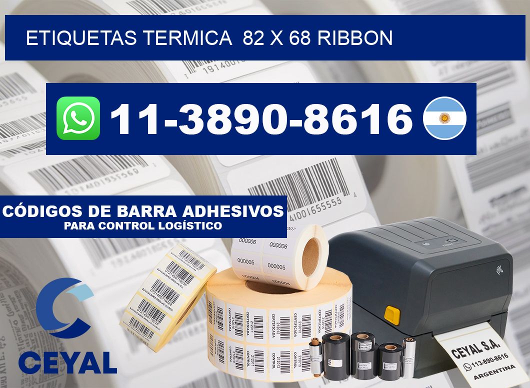 Etiquetas termica 82 x 68 ribbon