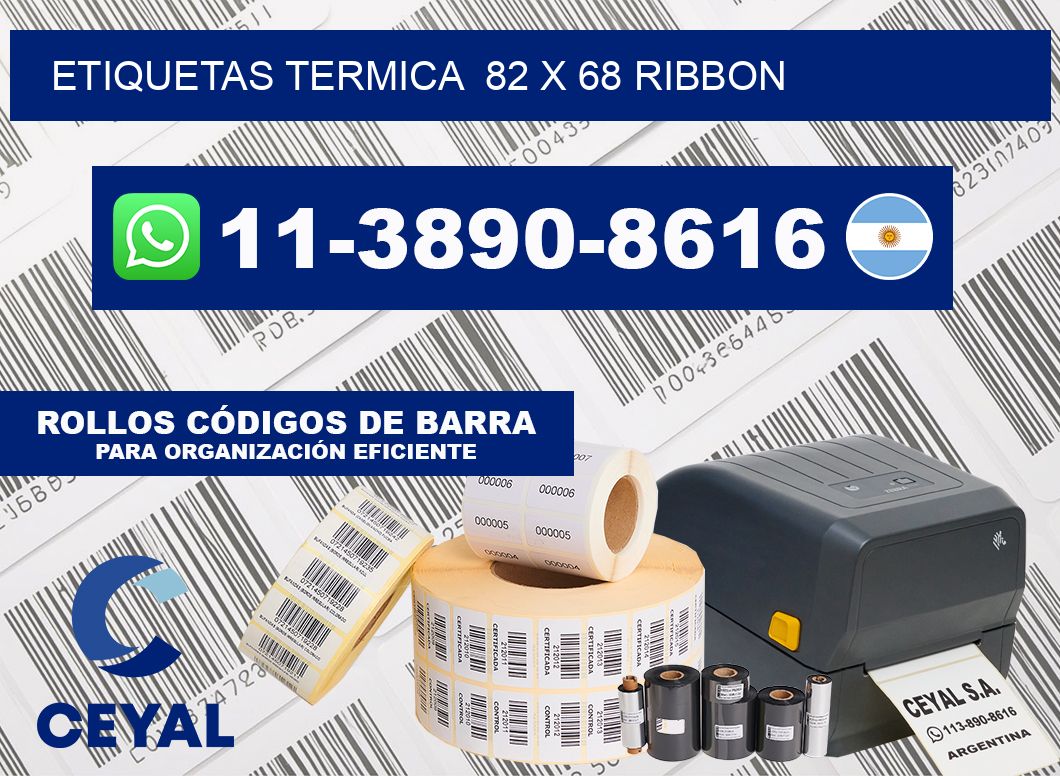 Etiquetas termica  82 x 68 ribbon