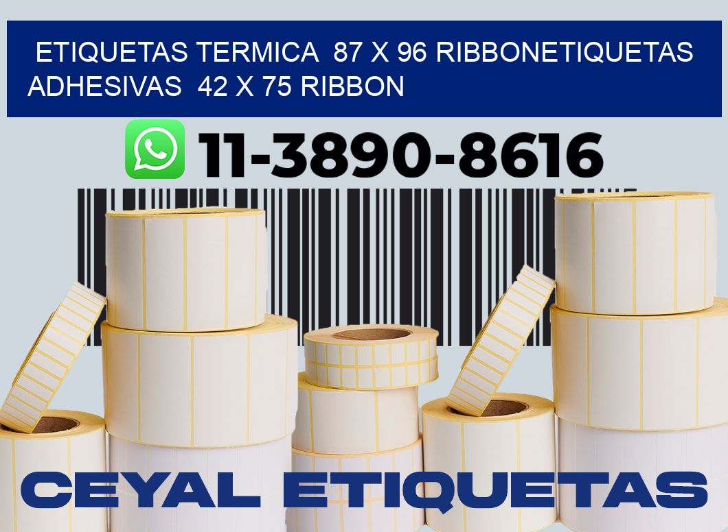 Etiquetas termica  87 x 96 ribbonEtiquetas adhesivas  42 x 75 ribbon