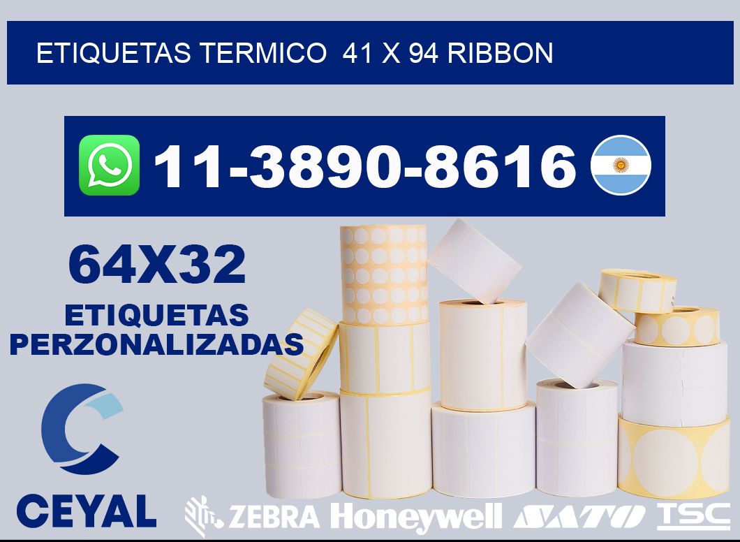 Etiquetas termico  41 x 94 ribbon