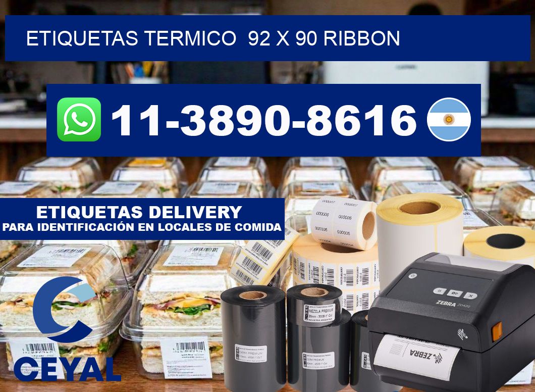 Etiquetas termico  92 x 90 ribbon