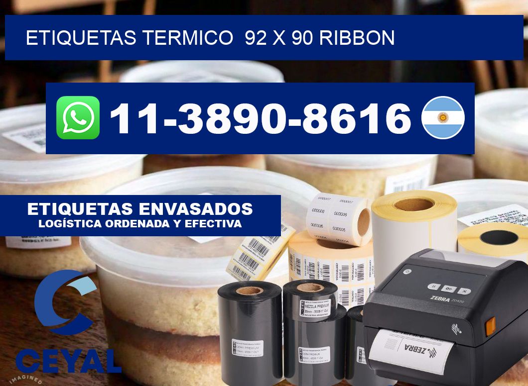 Etiquetas termico  92 x 90 ribbon