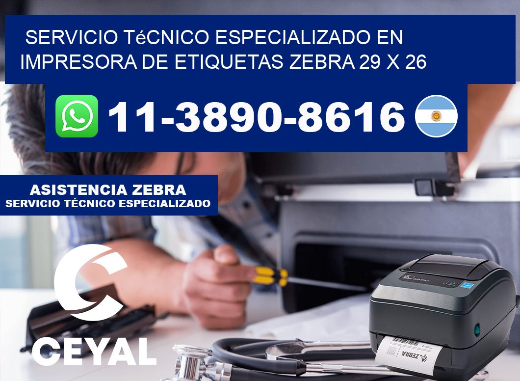 Servicio Técnico Especializado en Impresora de Etiquetas Zebra 29 x 26