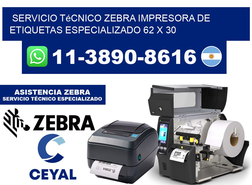 Servicio Técnico Zebra Impresora de Etiquetas Especializado 62 x 30