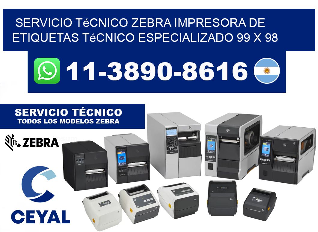 Servicio Técnico Zebra Impresora de Etiquetas Técnico Especializado 99 x 98