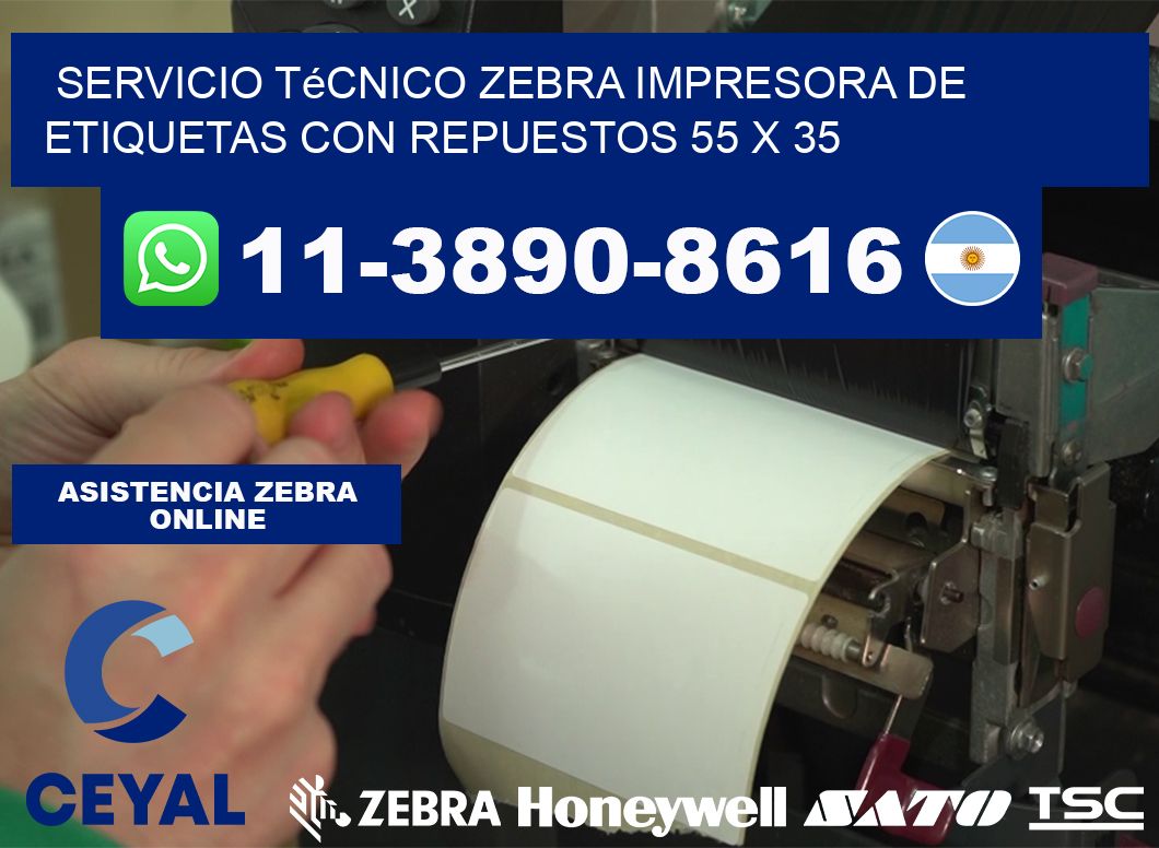 Servicio Técnico Zebra Impresora de Etiquetas con Repuestos 55 x 35