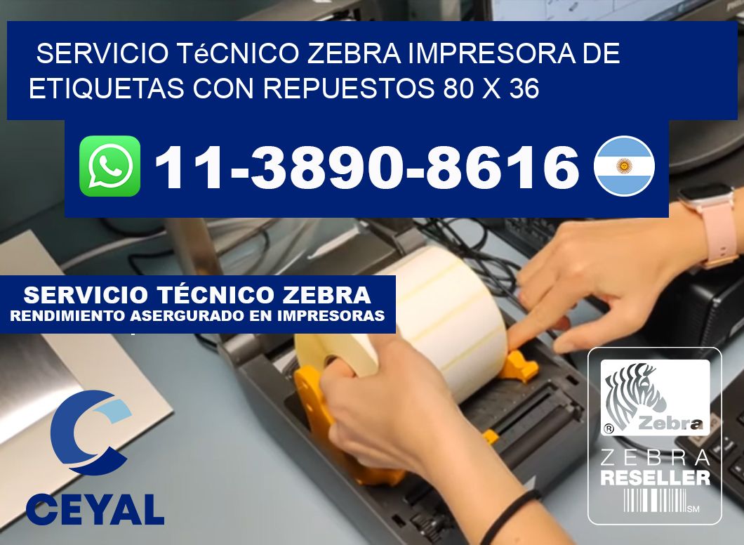 Servicio Técnico Zebra Impresora de Etiquetas con Repuestos 80 x 36