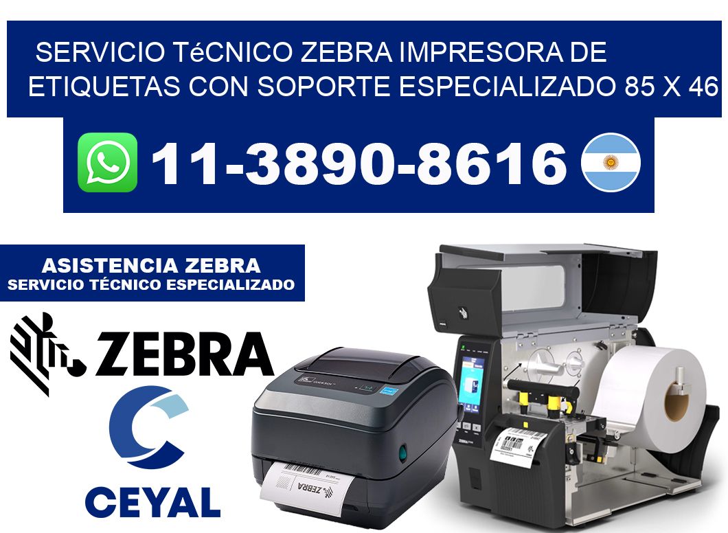 Servicio Técnico Zebra Impresora de Etiquetas con Soporte Especializado 85 x 46