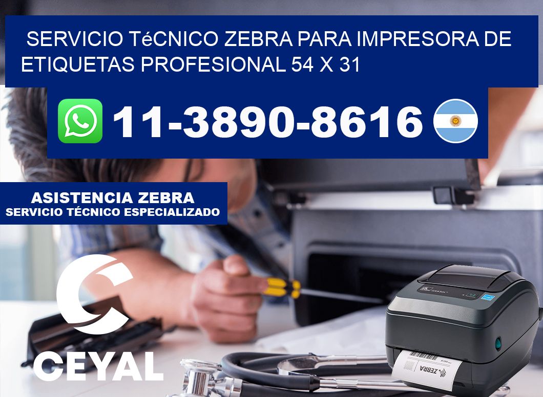 Servicio Técnico Zebra para Impresora de Etiquetas Profesional 54 x 31