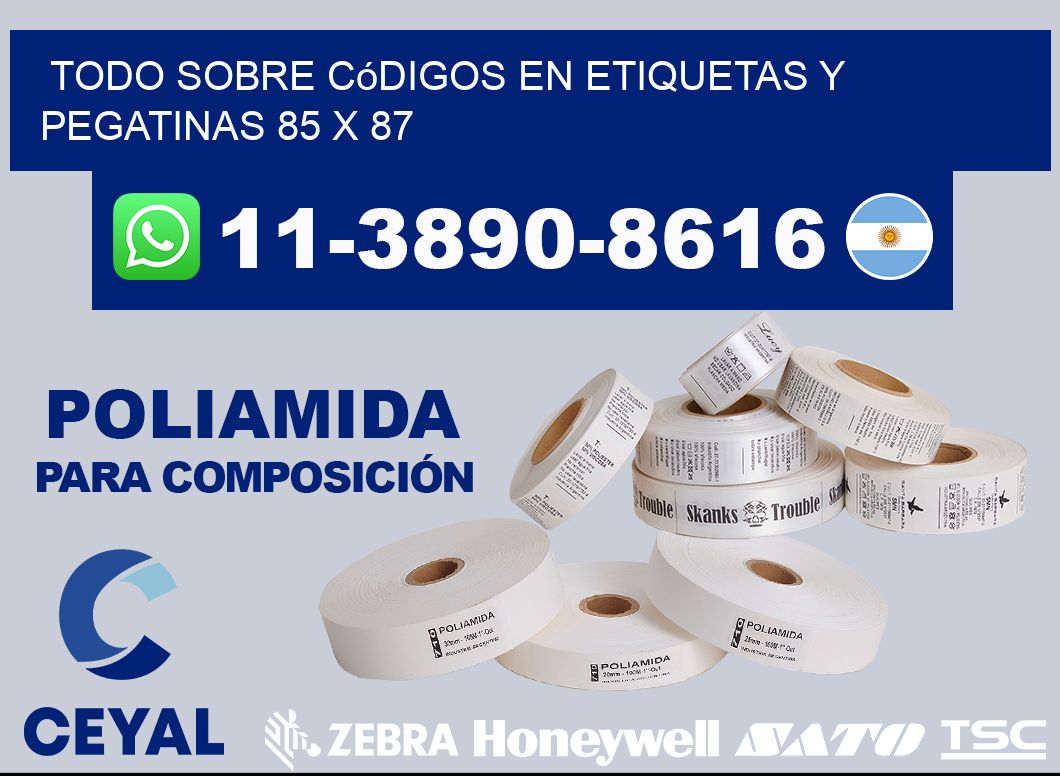 Todo sobre códigos en etiquetas y pegatinas 85 x 87