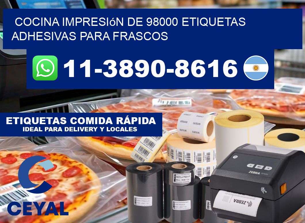 cocina impresión de 98000 etiquetas adhesivas para frascos