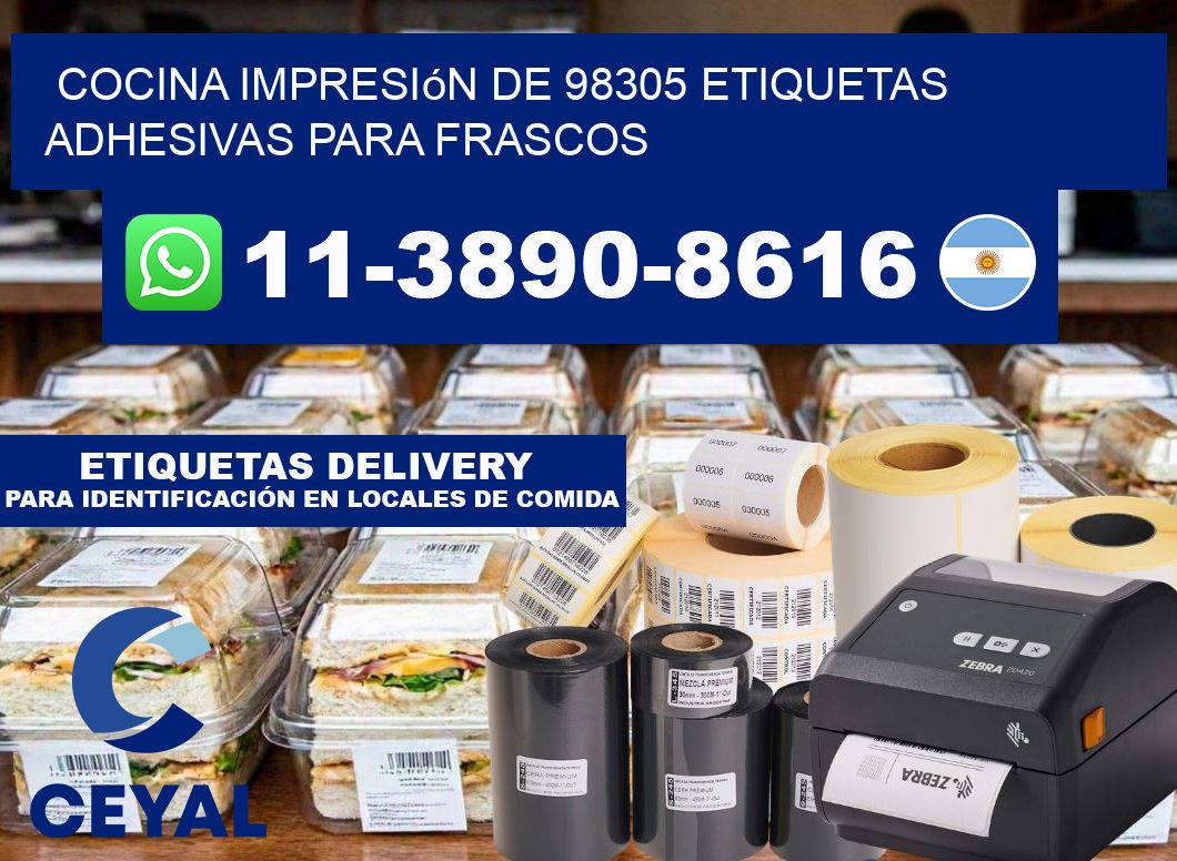 cocina impresión de 98305 etiquetas adhesivas para frascos