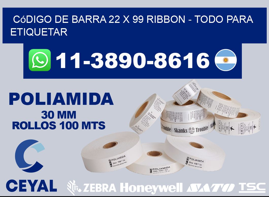 código de barra 22 x 99 ribbon - Todo para Etiquetar