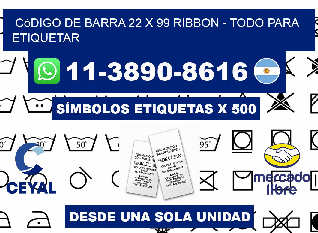 código de barra 22 x 99 ribbon - Todo para Etiquetar