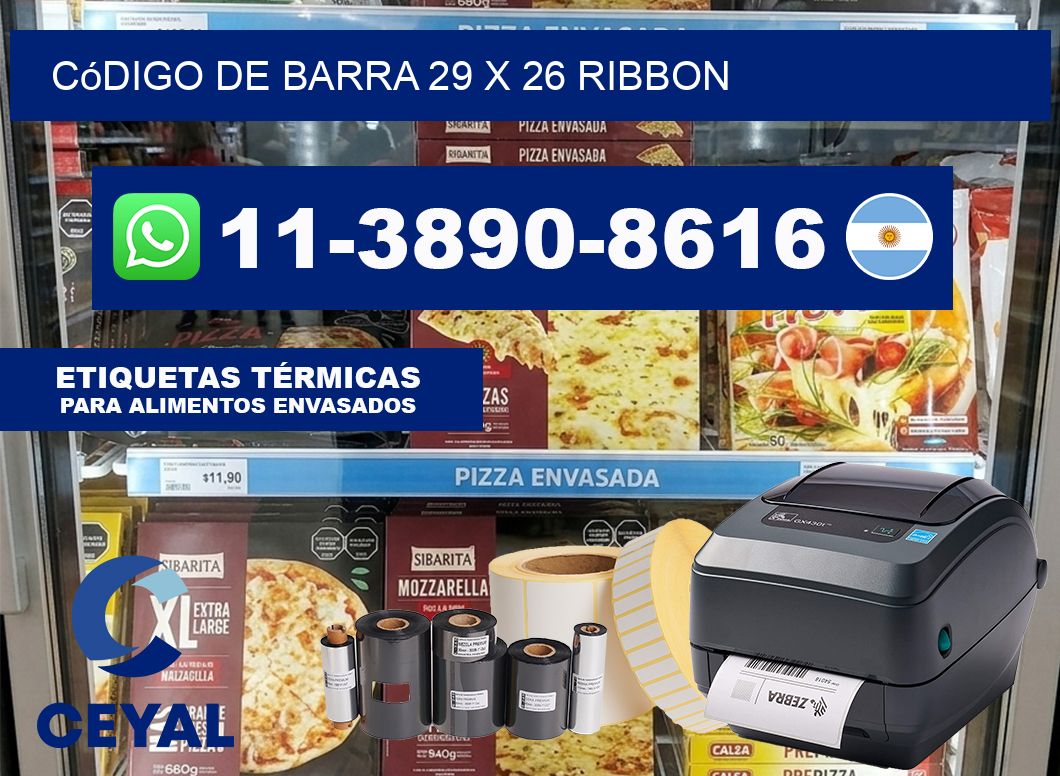código de barra 29 x 26 ribbon