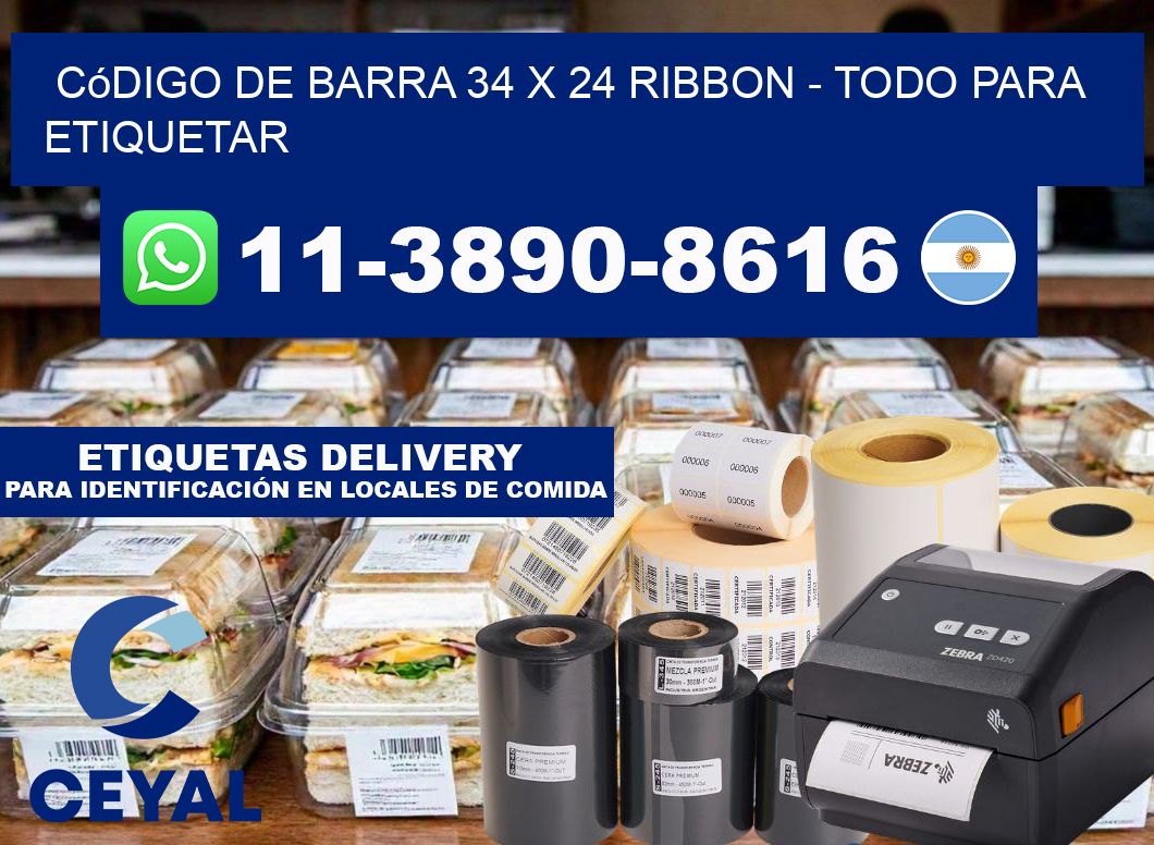 código de barra 34 x 24 ribbon - Todo para Etiquetar