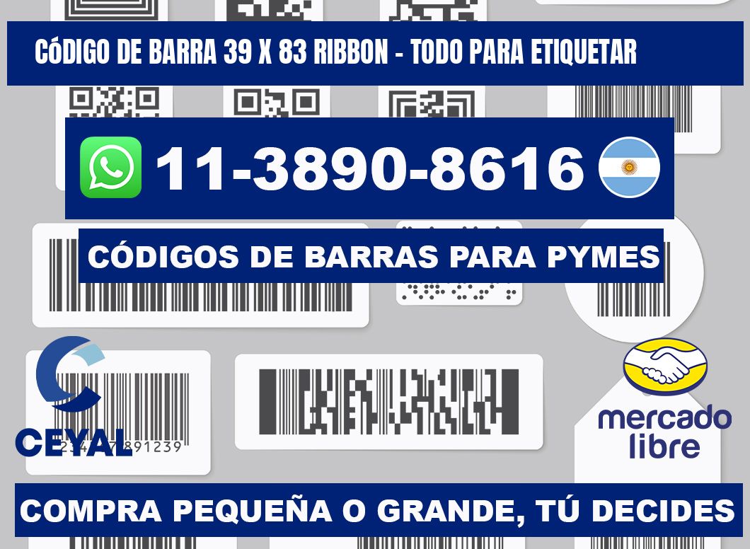 código de barra 39 x 83 ribbon - Todo para Etiquetar