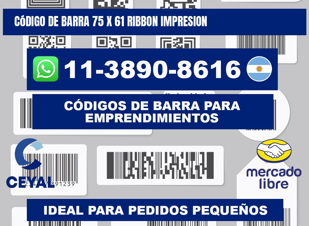 código de barra 75 x 61 ribbon impresion