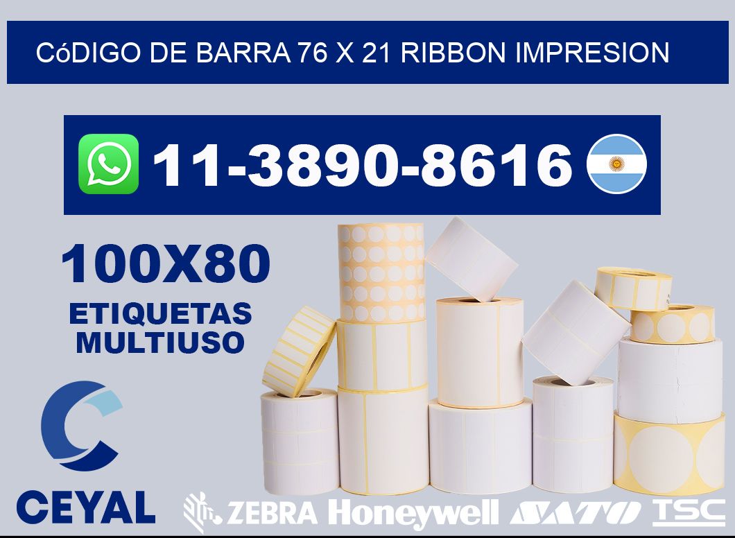 código de barra 76 x 21 ribbon impresion