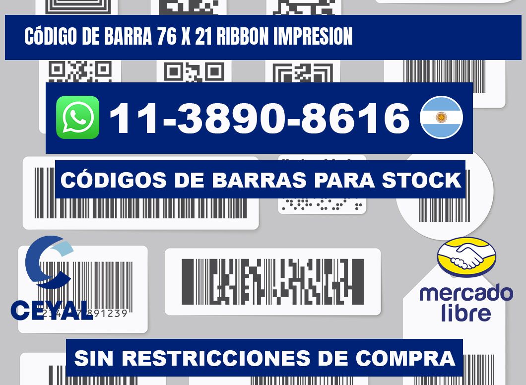 código de barra 76 x 21 ribbon impresion