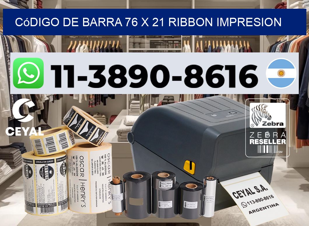 código de barra 76 x 21 ribbon impresion