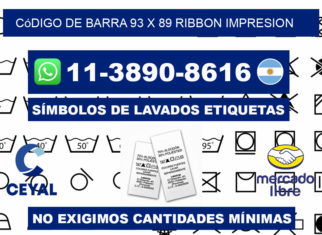 código de barra 93 x 89 ribbon impresion