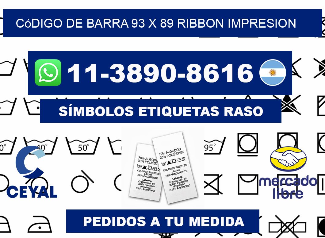 código de barra 93 x 89 ribbon impresion