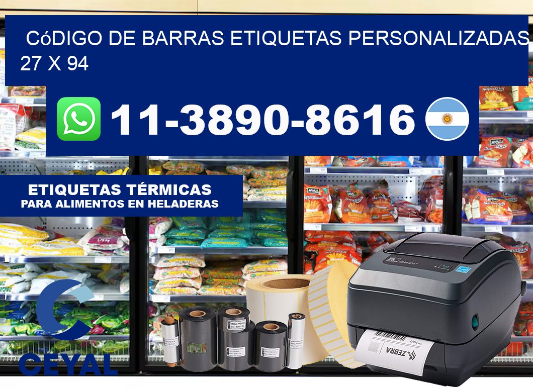 código de barras etiquetas personalizadas 27 x 94