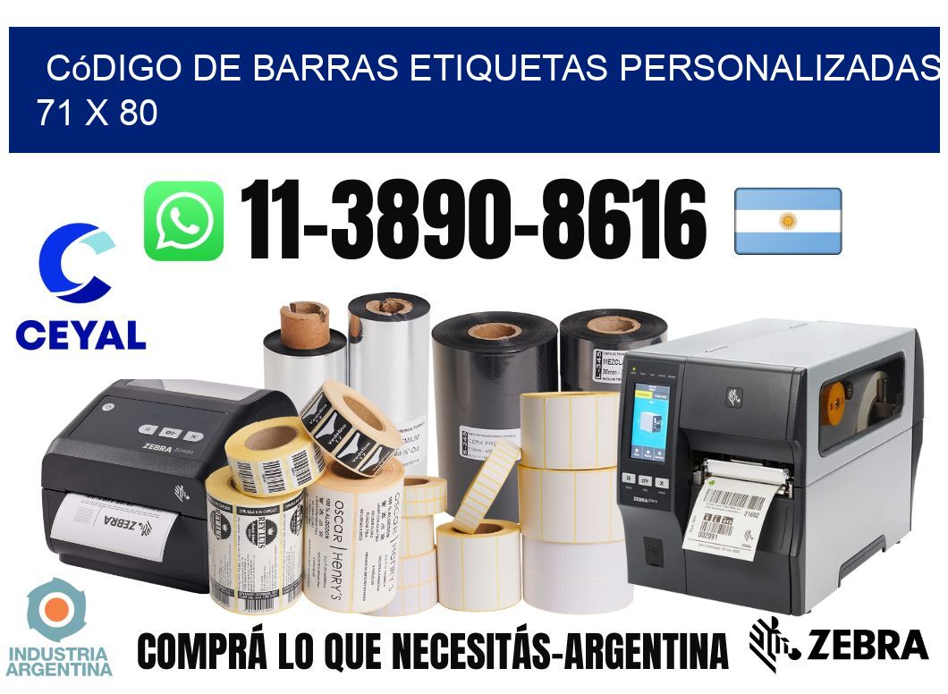 código de barras etiquetas personalizadas 71 x 80