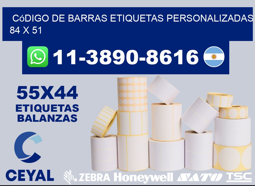 código de barras etiquetas personalizadas 84 x 51