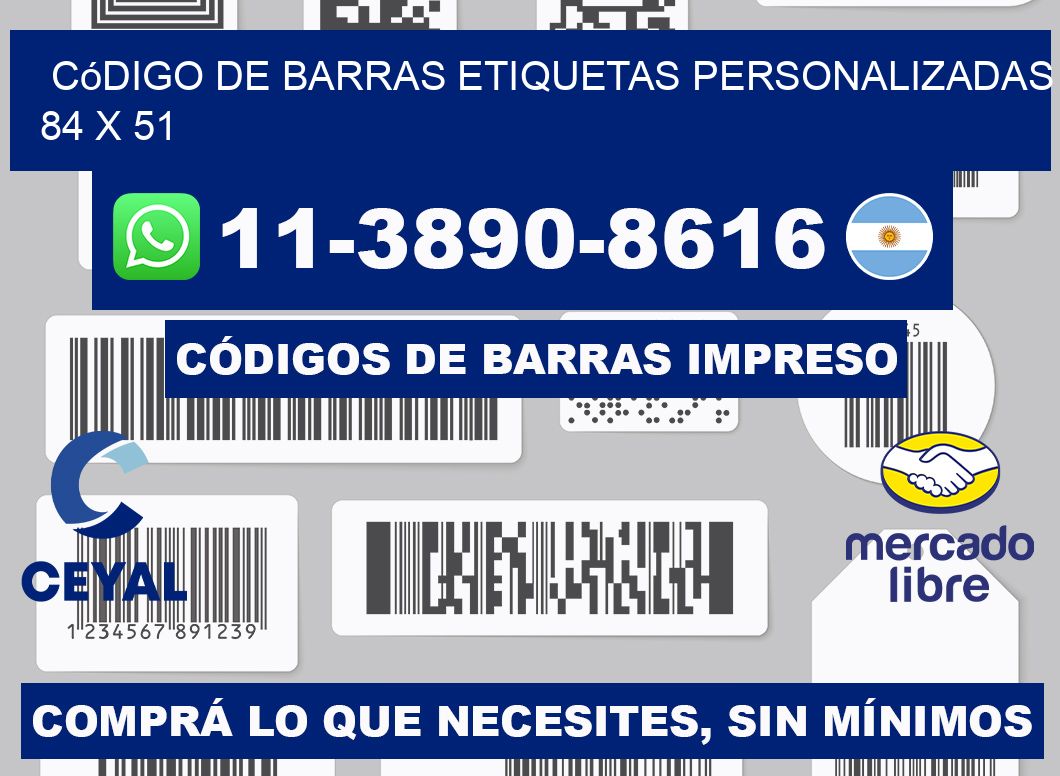 código de barras etiquetas personalizadas 84 x 51