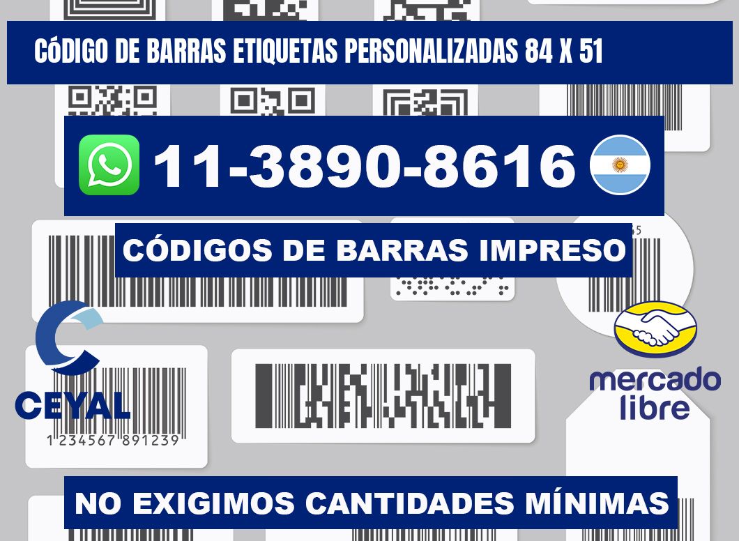 código de barras etiquetas personalizadas 84 x 51
