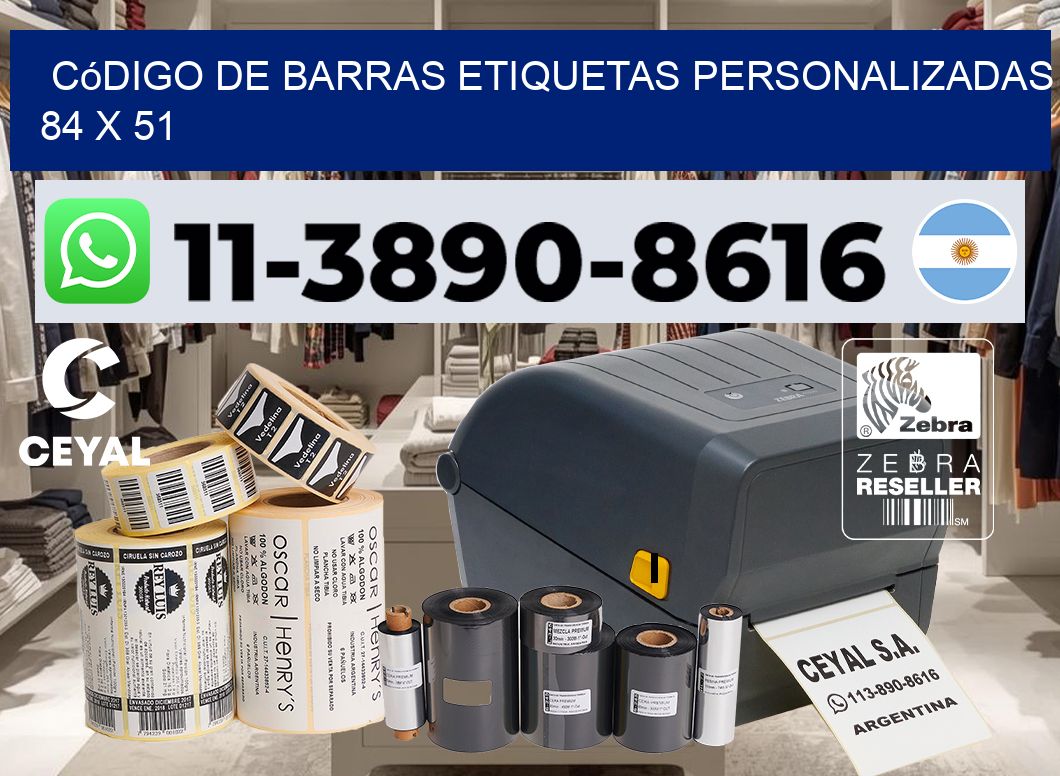 código de barras etiquetas personalizadas 84 x 51