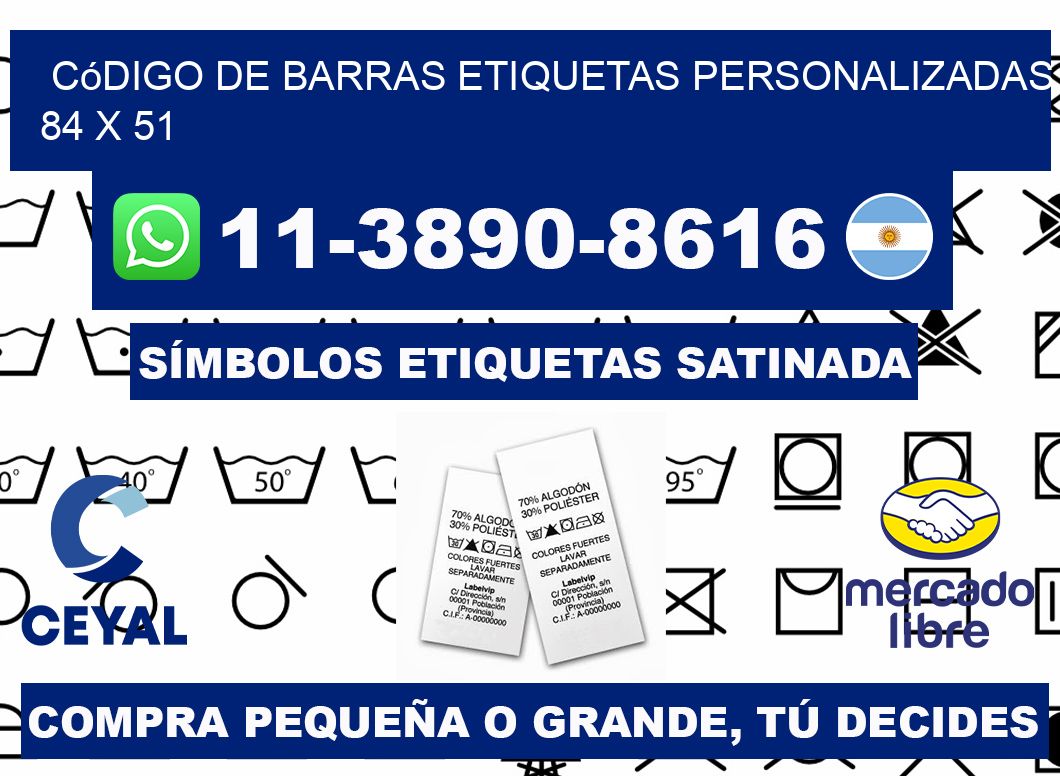 código de barras etiquetas personalizadas 84 x 51