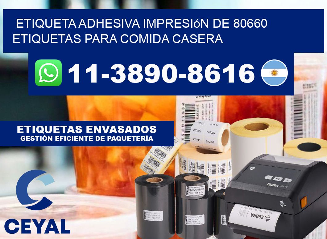etiqueta adhesiva impresión de 80660 etiquetas para comida casera