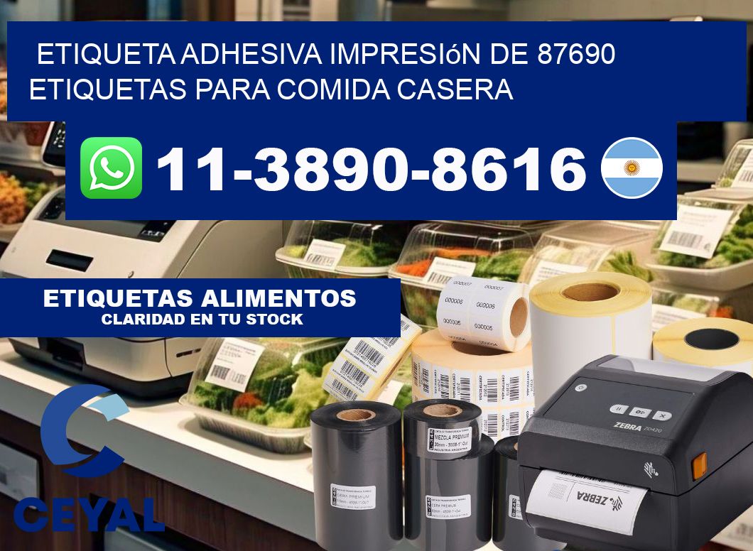 etiqueta adhesiva impresión de 87690 etiquetas para comida casera
