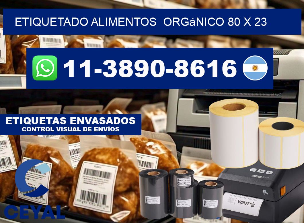 etiquetado alimentos  Orgánico 80 x 23