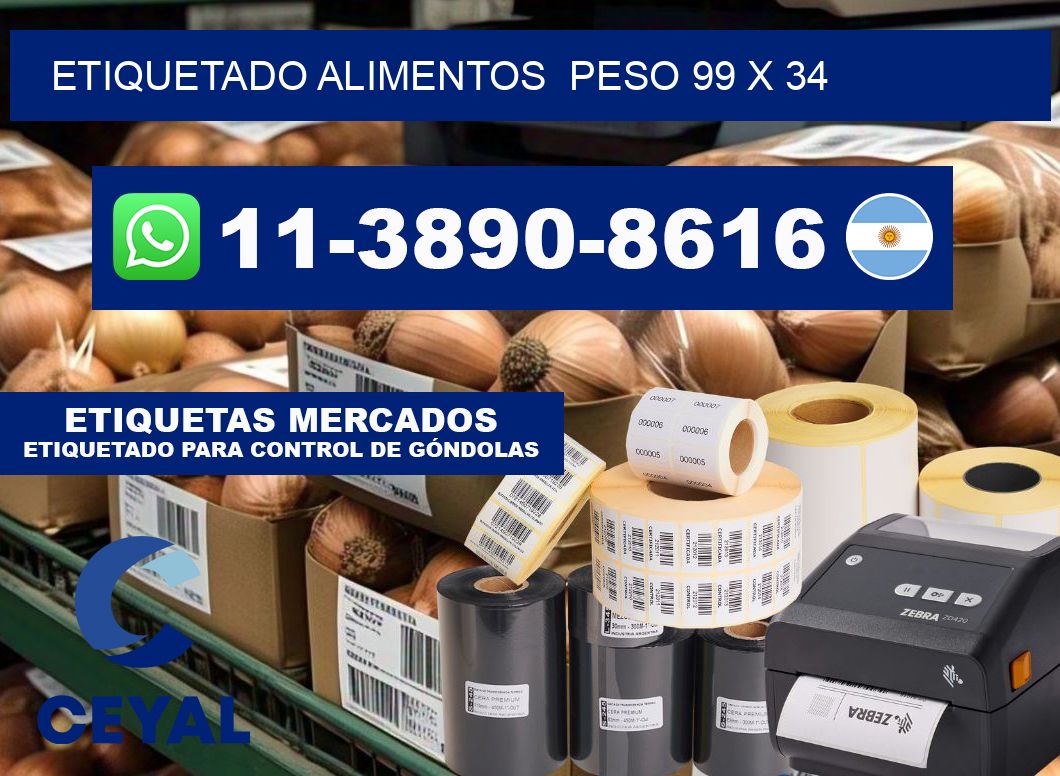 etiquetado alimentos  Peso 99 x 34