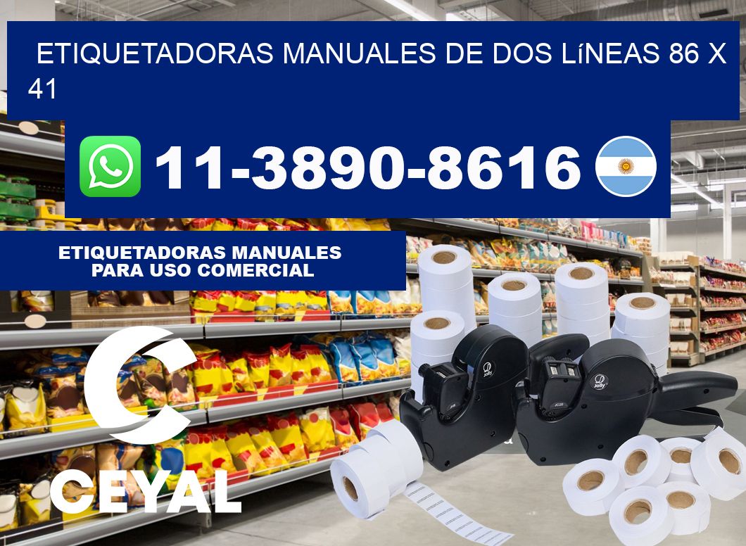 etiquetadoras manuales de dos líneas 86 x 41