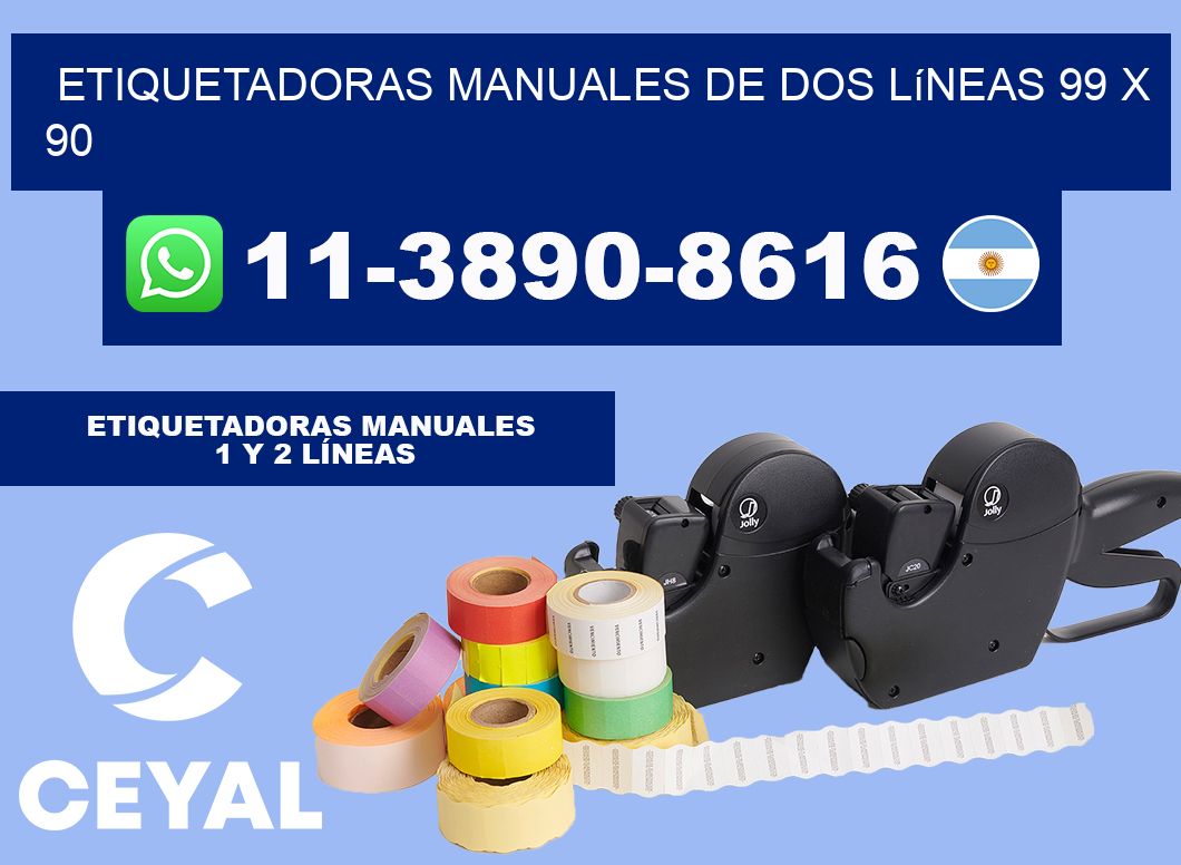 etiquetadoras manuales de dos líneas 99 x 90