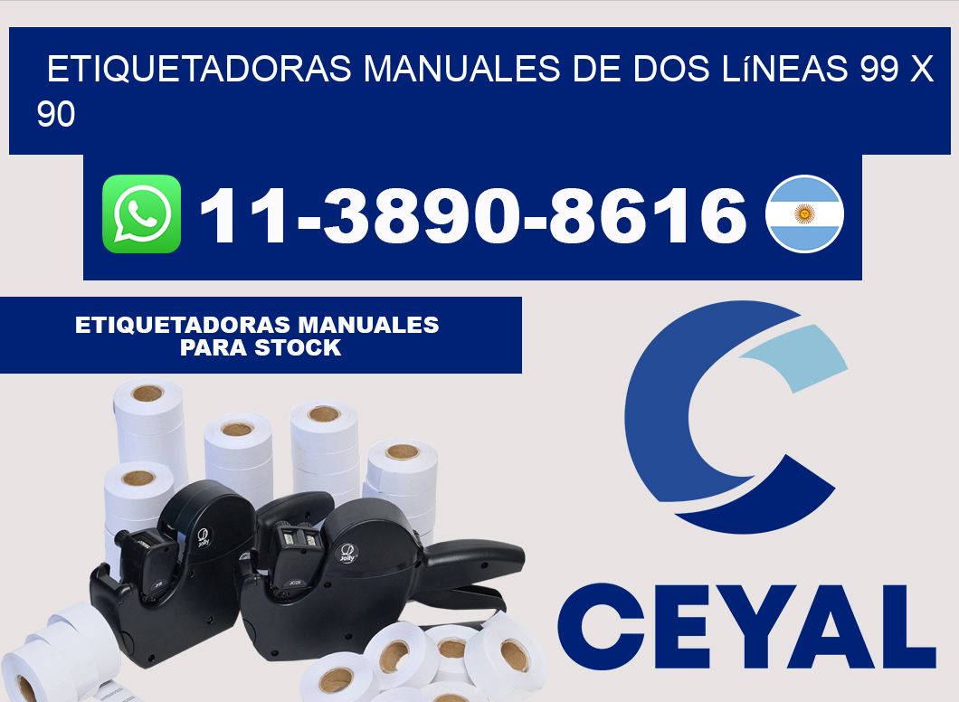 etiquetadoras manuales de dos líneas 99 x 90