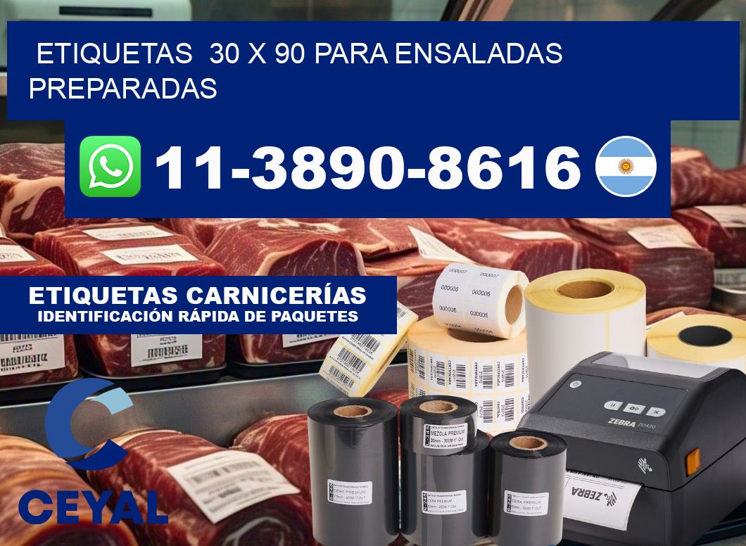 etiquetas  30 x 90 para Ensaladas preparadas