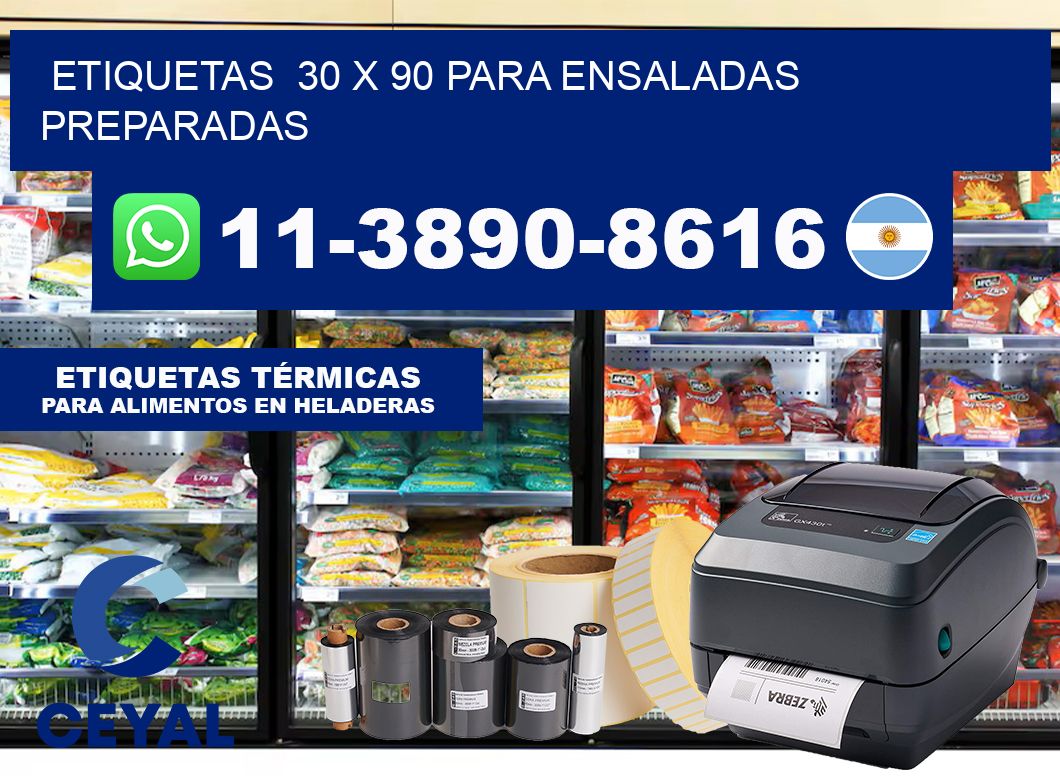 etiquetas  30 x 90 para Ensaladas preparadas